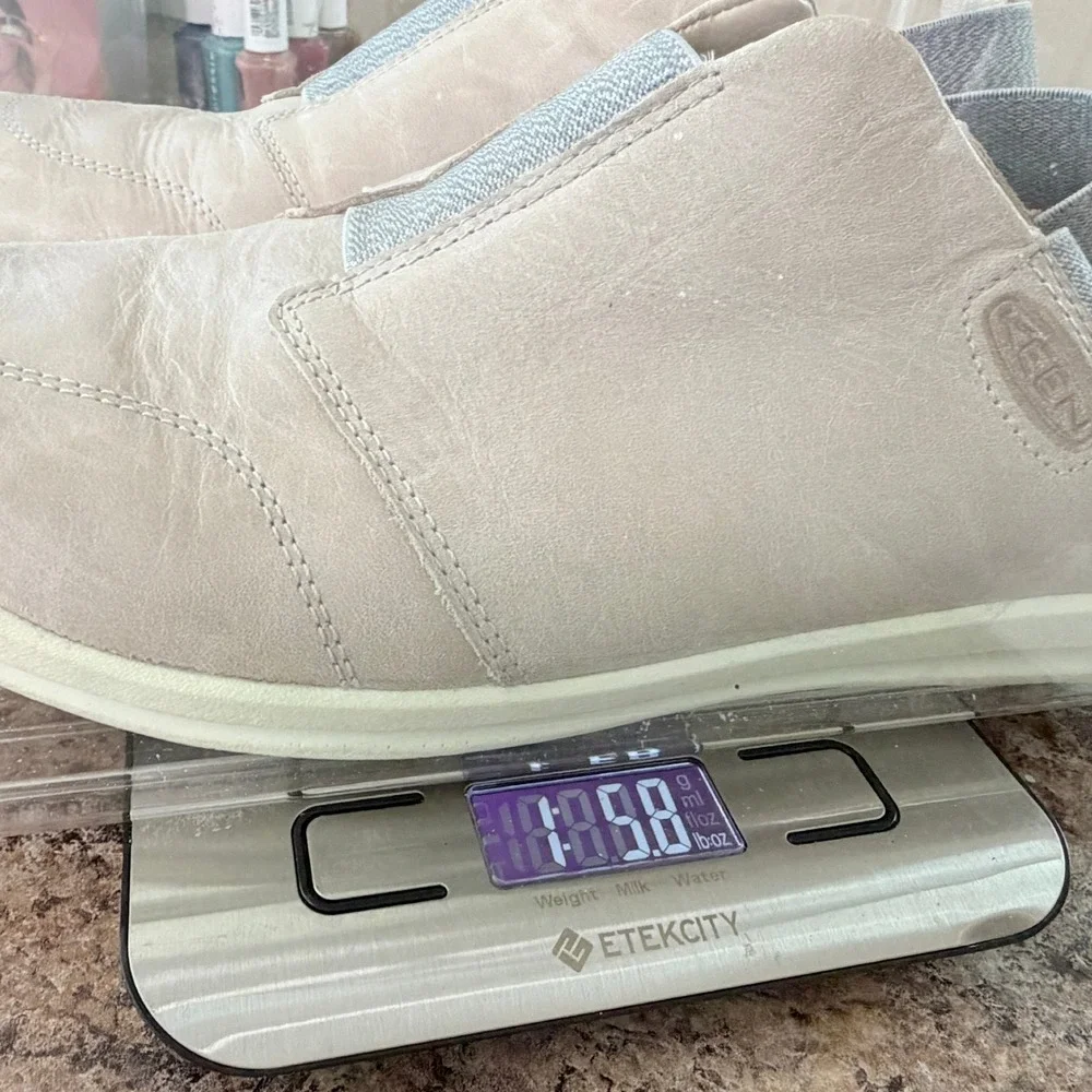 Keen Lorelai II Slip-On Leather Shoes Beige Slingback Flats Womens 10.5 1024939
